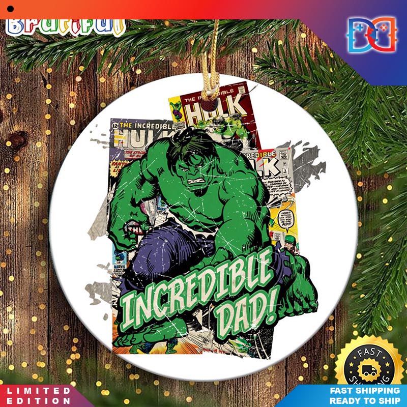 Marvel Hulk Incredible Dad Fathers Day Marvels Christmas Ornaments