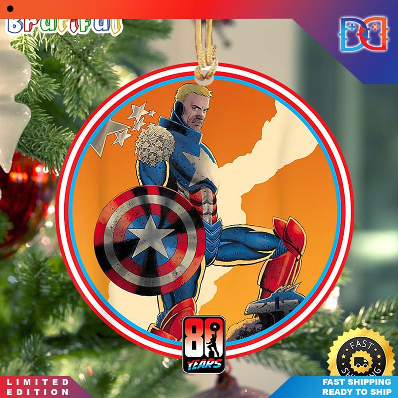 Marvel Iron Man Captain America 80th Anniversary Captain Marvel Christmas Ornaments