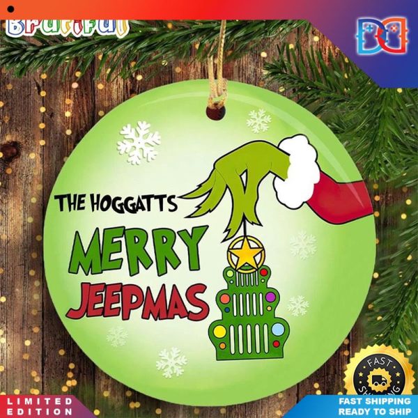 Merry Jeepmas Funny Grinch Grinch  Christmas Ornaments