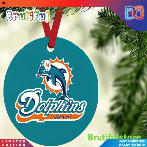 Miami Dolphins Football Custom NFL Footballs Christmas Ornaments
