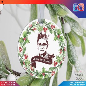 Notorious RBG Ruth Bader Ginsburg Merry Resistmas Christmas Ornaments