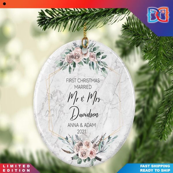 Personalised First Married Christmas Ornaments