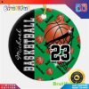 Personalize Orange Basketball Ceramic NBA Christmas Ornaments