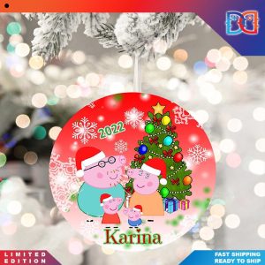 Personalized Peppa Pig Kids Decor Christmas Ornaments