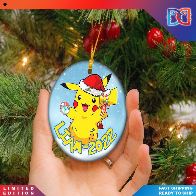 Personalized Pikachu Pokemon Christmas Ornaments