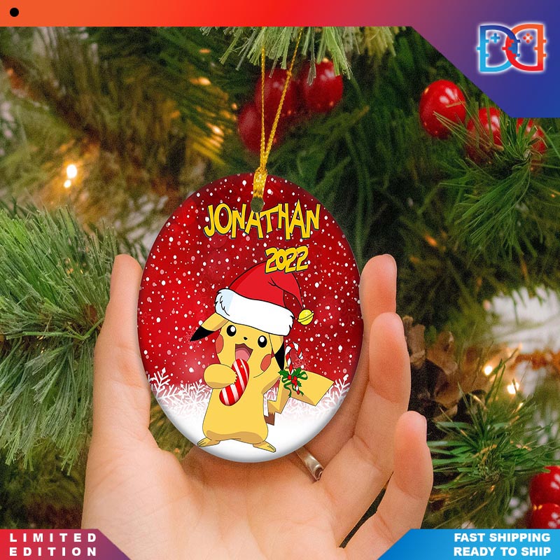Personalized Pokemon Pikachu Customized Christmas Ornaments