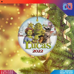 Personalized Shrek Birthday Christmas Ornaments
