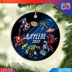 Personalized Superhero Family Christmas Ornaments