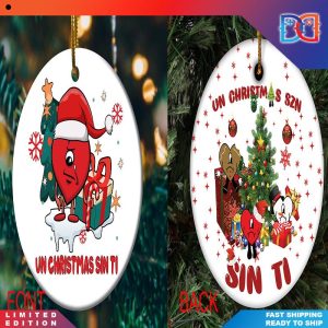 Personalized Un Vareno Sin Ti Bad Bunny Couple Christmas Ornaments