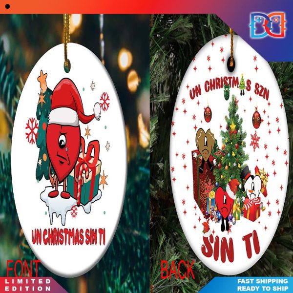 Personalized Un Vareno Sin Ti Bad Bunny Couple Christmas Ornaments