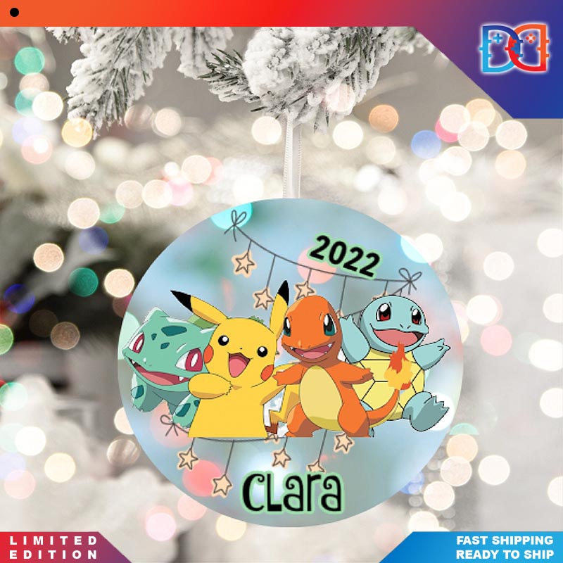 Pokemon Characters Pikachu Personalized Gift Christmas Ornaments