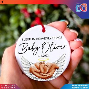 Sleep In Heavenly Peace Baby Memorial Child Loss Christmas Ornaments