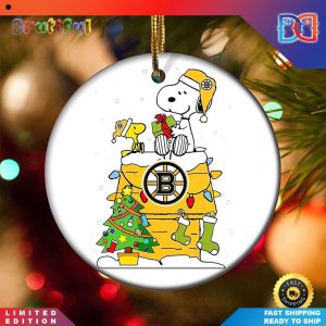Snoopy Boston Bruins NFL Football Christmas Ornaments