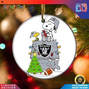 Snoopy Las Vegas Raiders NFL Football Christmas Ornaments