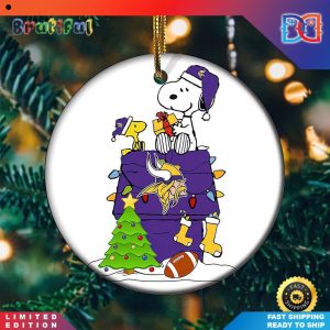Snoopy Minesota Vikings NFL Football Christmas Ornaments