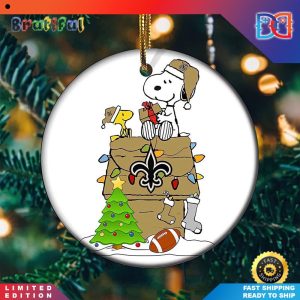 Snoopy New Orleans Saints NFL Players Christmas Ornaments