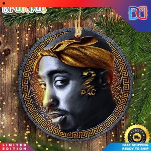 Thug Life 2Pac Makaveli Bandana Hip Hop Christmas Ornaments