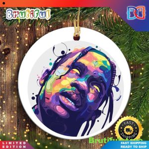 Travis Scott Rapper Music Star 90s Hip Hop Christmas Ornaments