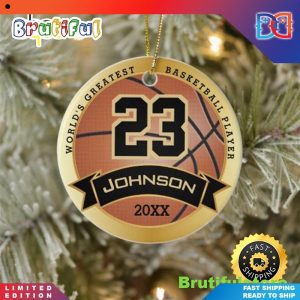 Worlds Greatest Basketball Player Personalize NBA Christmas Ornaments