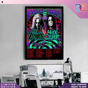 Alice Cooper & Rob Zombie For The Freaks on Parade 2024 Tour Date Home Decor Poster Canvas