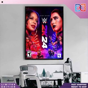 Bianca Belair vs Rhea Ripley In The WWE 2K24 Cover Fan Gifts Home Decor Poster Canvas