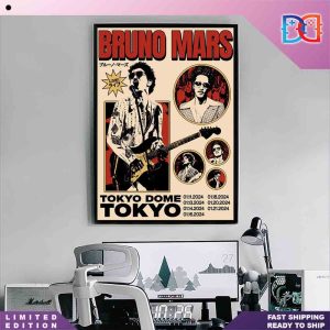 Bruno Mars Tokyo Dome Tokyo 2024 Fan Gifts Home Decor Poster Canvas