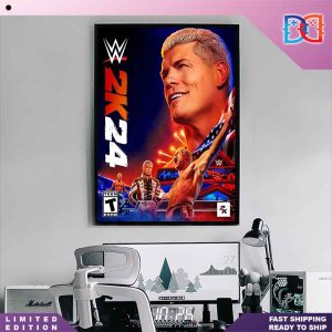 Cody Rhodes In The WWE 2K24 Cover Fan Gifts Home Decor Poster Canvas