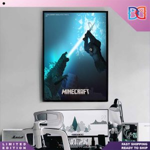 Godzilla x Kong The New Empire Minecraft Collab Event Fan Gifts Home Decor Poster Canvas