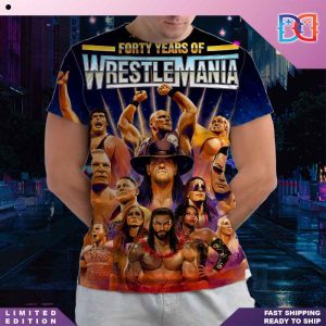 WWE2K24 Forty Years Of Wrestle Mania Fan Gifts All Over Print Shirt
