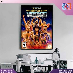 WWE2K24 Forty Years Of Wrestle Mania Fan Gifts Home Decor Poster Canvas