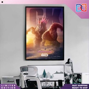 Godzilla vs Kong Rise Together Or Fall Alone In Theaters March 29 2024 Home Decor Poster Canvas