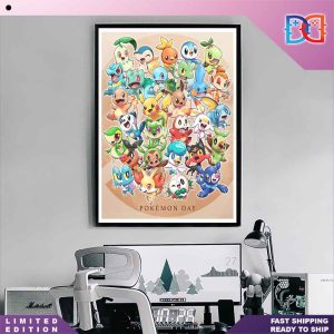 Happy Pokemon Day 2024 Cute Fan Gift Home Decor Poster Canvas