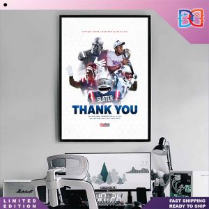 New England Patriots Thank You Slater Fan Gifts Home Decor Poster Canvas