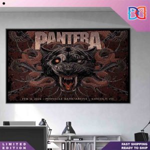 Pantera Feb 14 2024 Lincoln Nebraska Black Panther And Snake Fan Gift Home Decor Poster Canvas