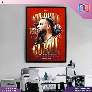 Stephen Curry 10X AllStar 2024 NBA AllStar Game Fan Gifts Home Decor Poster Canvas