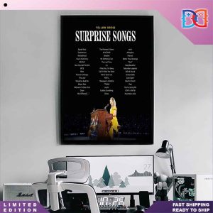 Taylor Swift Yellow Dress Surprise Songs The Eras Tour Fan Gift Home Decor Poster Canvas