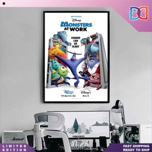 Official Poster For MONSTERS AT WORK Season 2 Fan Gift Home Decor Poster Canvas