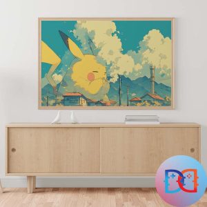 Pikachu Making Clouds In A Dream Home Decor Poster Canvas