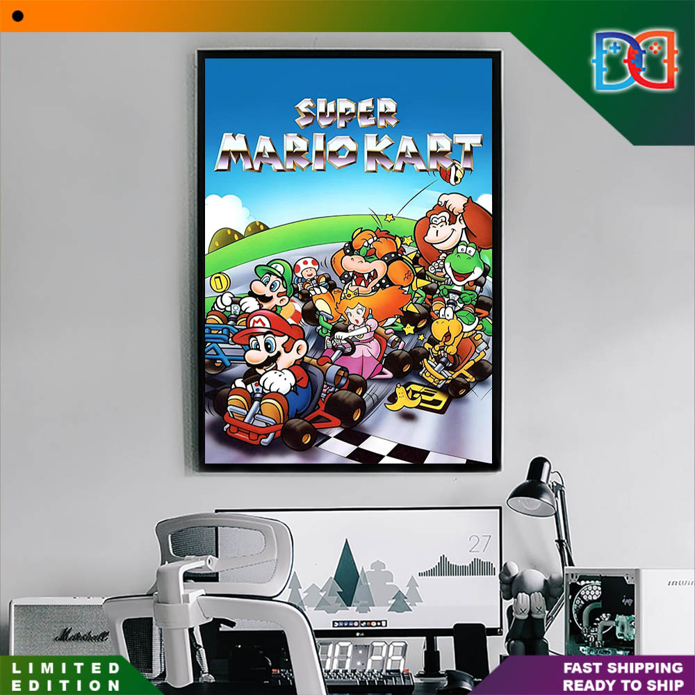 Super Mario Kart Celebrating Released 31 Years Ago Fan Poster Canvas ...