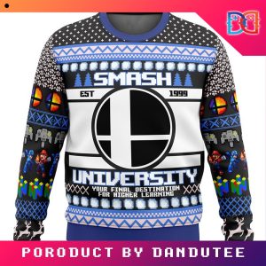 Nintendo Smash University Game Ugly Christmas Sweater