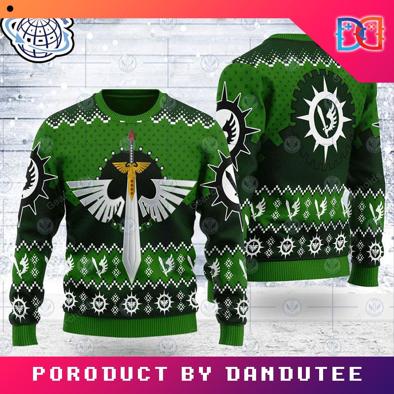 Warhammer 40k Dark Angels Iconic Game Ugly Christmas Sweater - Dandutee