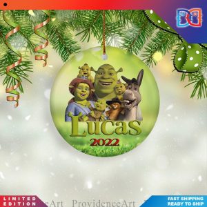 Personalized Shrek Birthday Christmas Ornaments