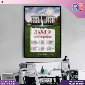 21 Savage The American Dream Tour Date Fan Gift Home Decor Poster Canvas