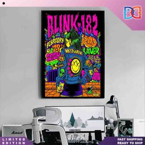 Blink-182 Rod Laver Arena Melbourne VIC Feb 29th 2024 Gravity Style Fan Gift Home Decor Poster Canvas