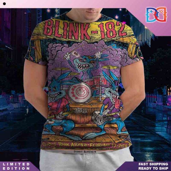 Blink-182 Second Night Sydney Show Australia February 17 2024 All Over Print Shirt