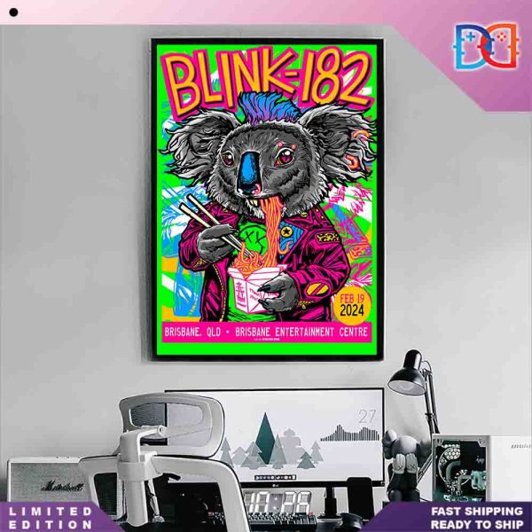 Blink-182 Show Brisbane Entertainment Centre QLD Feb 19 2024 Home Decor Poster Canvas