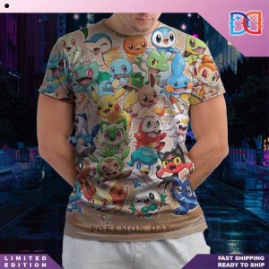 Happy Pokemon Day 2024 Cute Fan Gift All Over Print Shirt