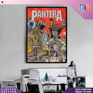 Pantera Tour February 3 2024 Amerant Bank Arena Sunrise Florida Cowboys Skull Home Decor Poster Canvas