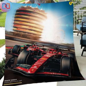 Scuderia Ferrari Race Week Has Finally Arrived Bahrain GP F1 2024 Fan Gifts Queen Bedding Set Fleece Blanket