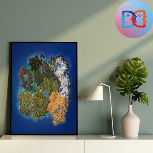 Fortnite Chapter 5 Season 2 Map Fan Gifts Home Decor Poster Canvas